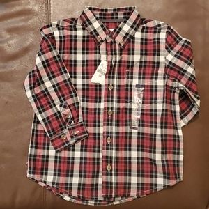 Boys plaid poplin burron down shirt